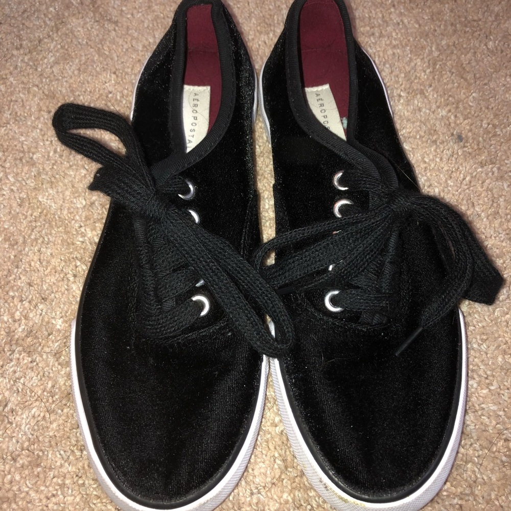 Black velvet shoes